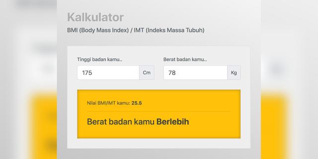Regga Rantai - Membuat kalkulator BMI (Body Mass Index) atau IMT (Indeks Massa Tubuh) dengan menggunakan jQuery.